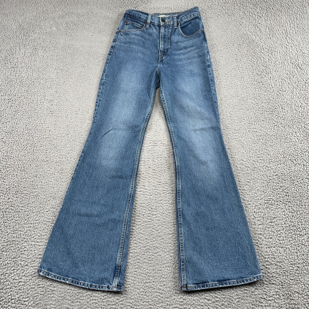 Levi's Jeans Womens 25 Blue 70s High Flare Premium High Rise Stretch Denim